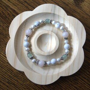 White Turquoise, Rose Quartz & Aventurine Gemstone Bracelet ❘ Crystal【100% NEW】